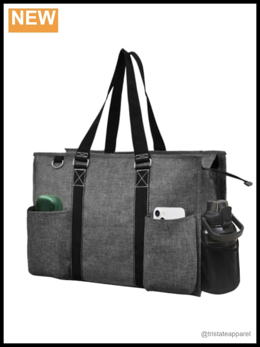 Canvas Work Tote Bag with Pockets, Travel Organizer